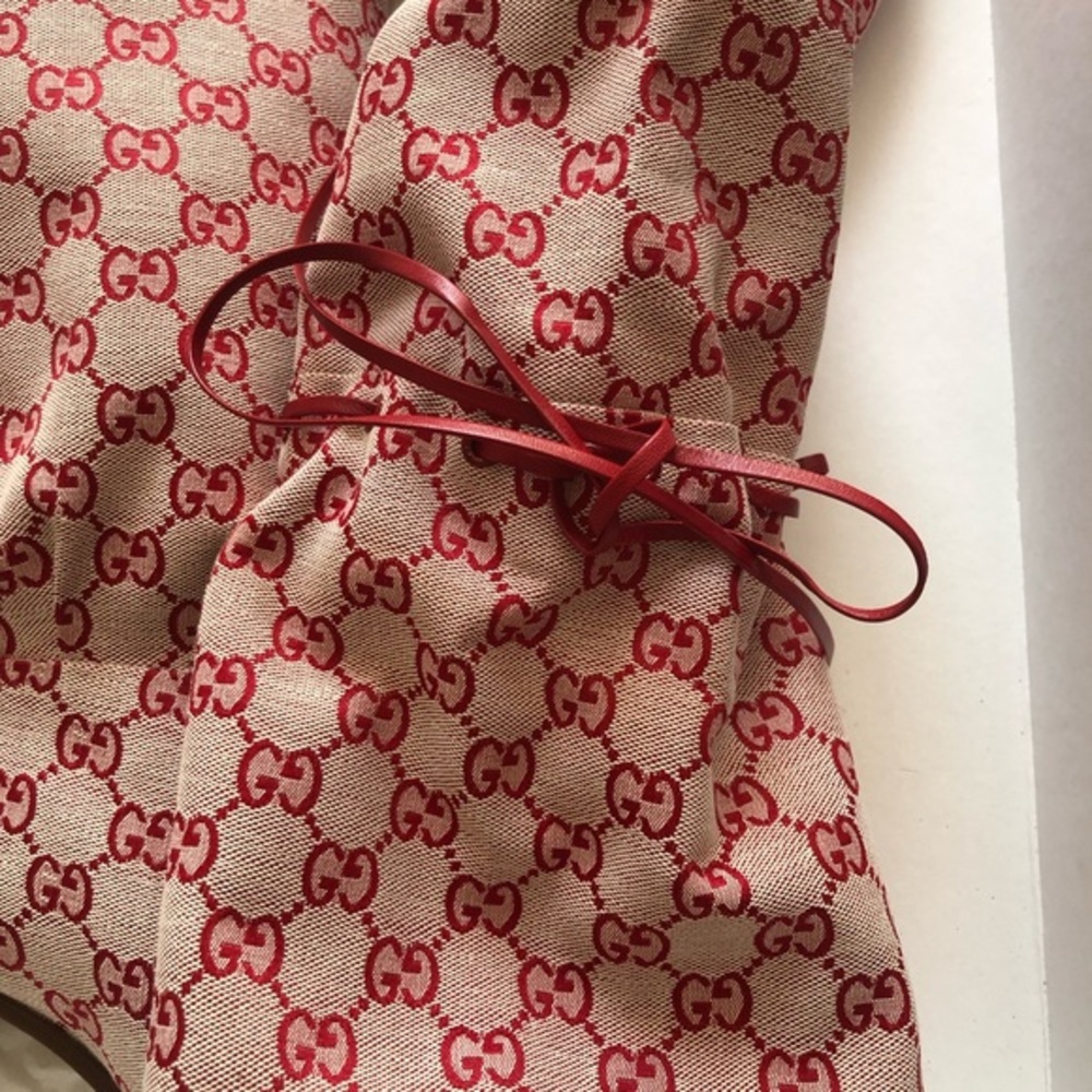 Gucci Red Patterned Heeled Boots - Picture 7 of 13
